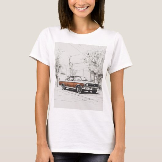 ホワイトブラックデザイン Tシャツ (正面)