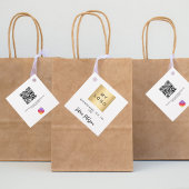 ホワイトブラックネームのロゴQR Instagramコードつるラベル フェイバータグ