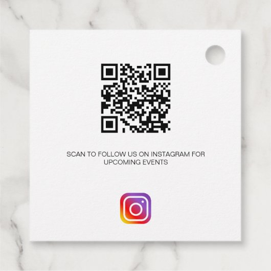 ホワイトブラックネームのロゴQR Instagramコードつるラベル フェイバータグ (裏面)