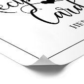 ホワイトブラックハートブライダルシャワーレシピ標識 ポスター (角)