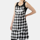 ホワイトブラックバッファロープレイドランバージャッキパーソナライズされた エプロン (インサイチュ)