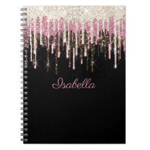 ホワイトブラックピンクグリッタードライパーソナライズされたプ名