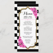 ホワイトブラックピンク金ゴールドメニューカード プログラム (正面/裏面)