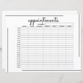 ホワイトブラックフレームスクリプトロゴアポイントメント集計表 (正面/裏面)