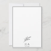 ホワイトブラックボタニカル結婚式招待状 招待状 (裏面)