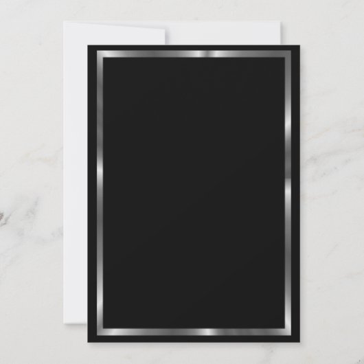 ホワイトブラックボールスノーフレーク会社クリスマス 招待状 (裏面)