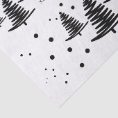 ホワイトブラックミニマリストのクリスマスツリー 薄葉紙 (詳細)