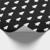 ホワイトブラックミニマリストパインツリークリスマスカスタム ラッピングペーパー (角)