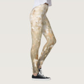 ホワイトブラックミニマリストフラワーフィールドセルフ気に レギンス (右)