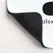 ホワイトブラックミニマルモノグラモダンム マウスパッド (コーナー)