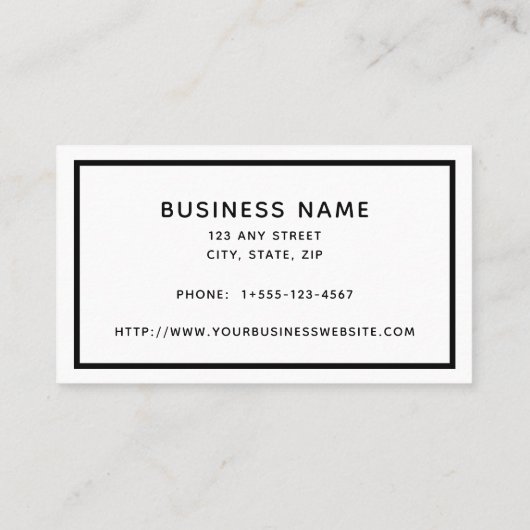 ホワイトブラックミニマル名刺 名刺 (裏面)