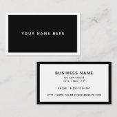 ホワイトブラックミニマル名刺 名刺 (正面/裏面)