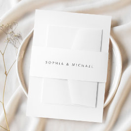 ホワイトブラックミニマル結婚リスト 招待状ベリーバンド