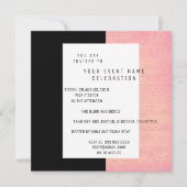 ホワイトブラックミュージックノートコンサートバラ金ゴールドサーモン 招待状 (正面)