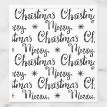 ホワイトブラックメリークリスマスシームレスパターン