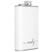 ホワイトブラックモダンスクリプトモノグラム名 フラスク (右)