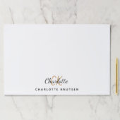 ホワイトブラックモノグラムイニシャルスクリプト ペーパーパッド (インサイチュ)