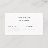 ホワイトブラックモノグラムイニシャルロゴ 名刺 (裏面)