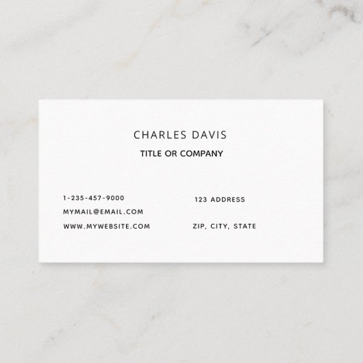 ホワイトブラックモノグラムイニシャルロゴ 名刺 (裏面)