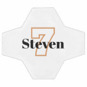 ホワイトブラックモノグラムイニシャル名番号 サッカーボール (フラット)