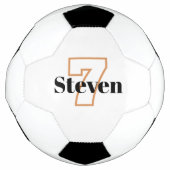 ホワイトブラックモノグラムイニシャル名番号 サッカーボール (正面)