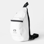 ホワイトブラックモノグラム名 スリングバッグ (右コーナー)