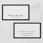 ホワイトブラックユニークコンサルテ縁どントの名刺 名刺 (正面/裏面)