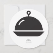 ホワイトブラックラウンドディナー招待状 招待状 (裏面)