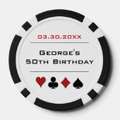 ホワイトブラックラスベガスカジノトランプのポーカーチップ誕生日 ポーカーチップ (裏面)