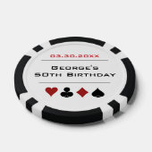 ホワイトブラックラスベガスカジノトランプのポーカーチップ誕生日 ポーカーチップ (シングル)