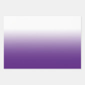 ホワイトブラックラベンダーとパープル王室のミッグラデーションクス ラッピングペーパーシート (正面)