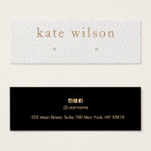 ホワイトブラックレザースタッドイヤリングディスプレイカード (正面&裏面)