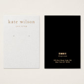 ホワイトブラックレザー(イメージ)イヤリングディスプレイカード (正面&裏面)