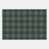 ホワイトブラックレッドグリーンバッファロープレイド ラッピングペーパーシート (正面3)