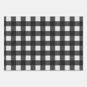 ホワイトブラックレッドグリーンバッファロープレイド ラッピングペーパーシート (正面)