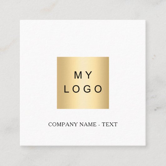 ホワイトブラックロゴQRコードソーシャルメディア スクエア名刺 (正面)