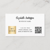 ホワイトブラック企業のロゴqrコード ロイヤリティカード (裏面)