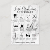 ホワイトブラック大理石ラッシュエクステンションアフターケアアイコン 名刺 (正面)