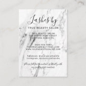 ホワイトブラック大理石ラッシュエクステンションアフターケアアイコン 名刺 (裏面)