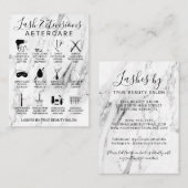 ホワイトブラック大理石ラッシュエクステンションアフターケアアイコン 名刺 (正面/裏面)