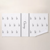 ホワイトブラック対モノグラムのパターン名スクリプト バスタオル (バスタオル)