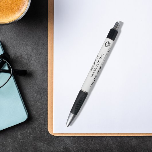 ホワイトブラック感動的引用文卒業 ボールペン