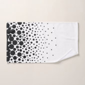 ホワイトブラック水玉模様 バスタオルセット (ハンドタオル)