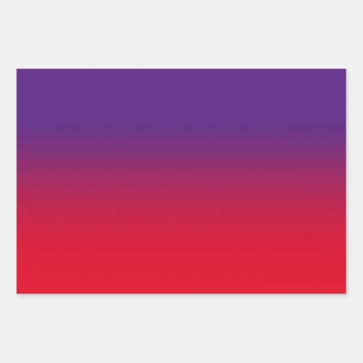 ホワイトブラック王室のパープルとレッドのミッグラデーションクス ラッピングペーパーシート (正面3)