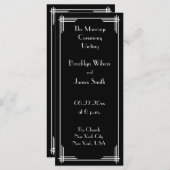 ホワイトブラック素晴らしギャツビーアールデコ結婚式 プログラム (正面/裏面)