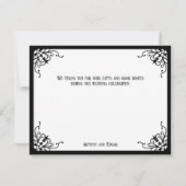 ホワイトブラック結婚ゴシック サンキューカード (裏面)