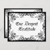 ホワイトブラック結婚ゴシック サンキューカード (正面/裏面)