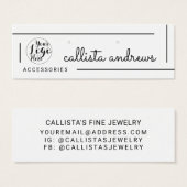 ホワイトブラック縁どスクリプトのイヤリングディスプレイ (正面&裏面)