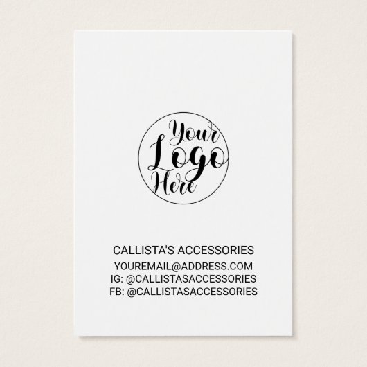 ホワイトブラック縁どスクリプトのイヤリングディスプレイ (裏面)