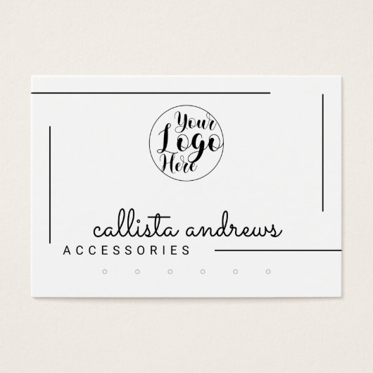 ホワイトブラック縁どスクリプトのイヤリングディスプレイ (正面)